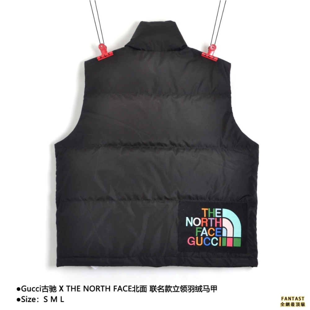 Gucci古馳 X THE NORTH FACE北面 聯名款立領羽絨馬甲 