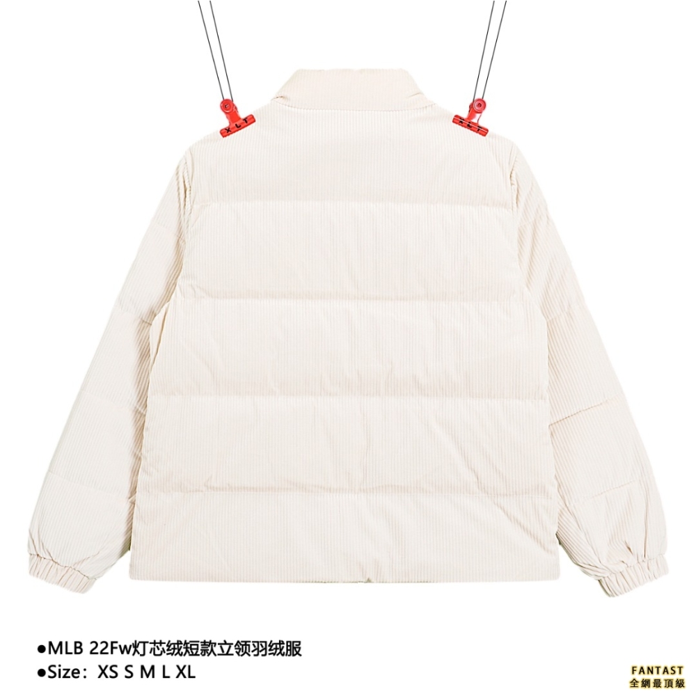 MLB 22Fw燈芯絨短款立領羽絨服