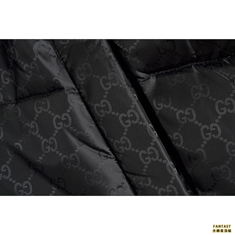 Gucci古馳 雙GG滿印提花反光織帶羽絨服