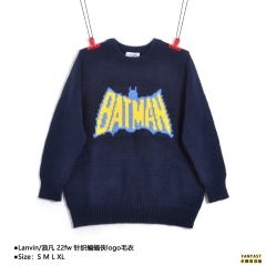 Lanvin/浪凡 22fw 針織蝙蝠俠logo毛衣