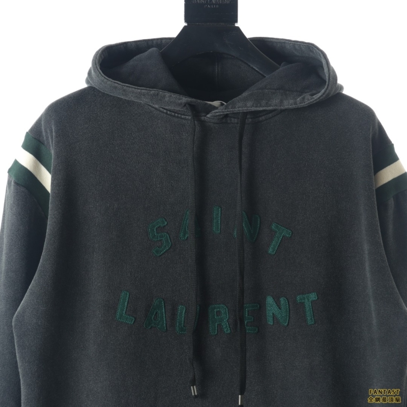 Saint Laurent圣罗兰 22FW 炒砂贴布绣连帽卫衣帽衫