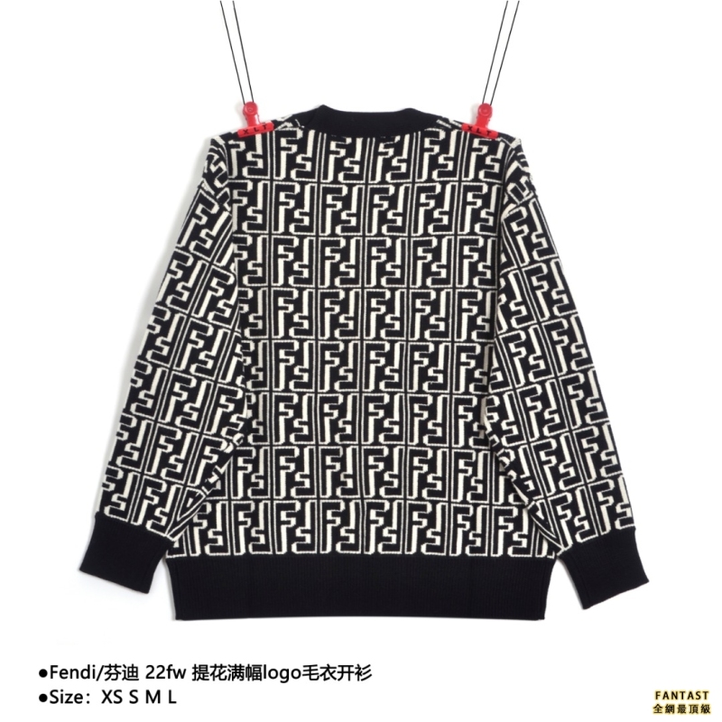 Fendi/芬迪 22fw 提花滿幅logo毛衣開衫