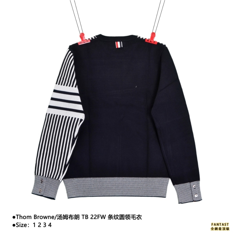 Thom Browne/汤姆布朗 TB 22FW 条纹圆领毛衣