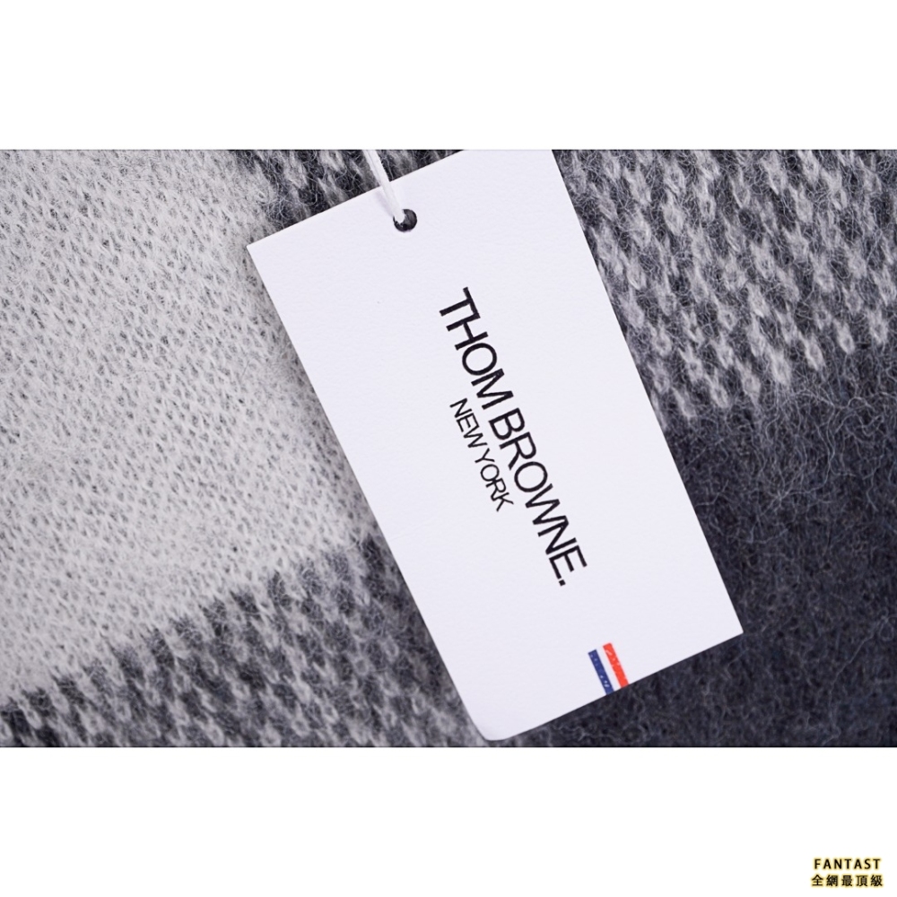 Thom Browne/湯姆布朗 TB 棋盤格馬海毛TB長袖圓領毛衣