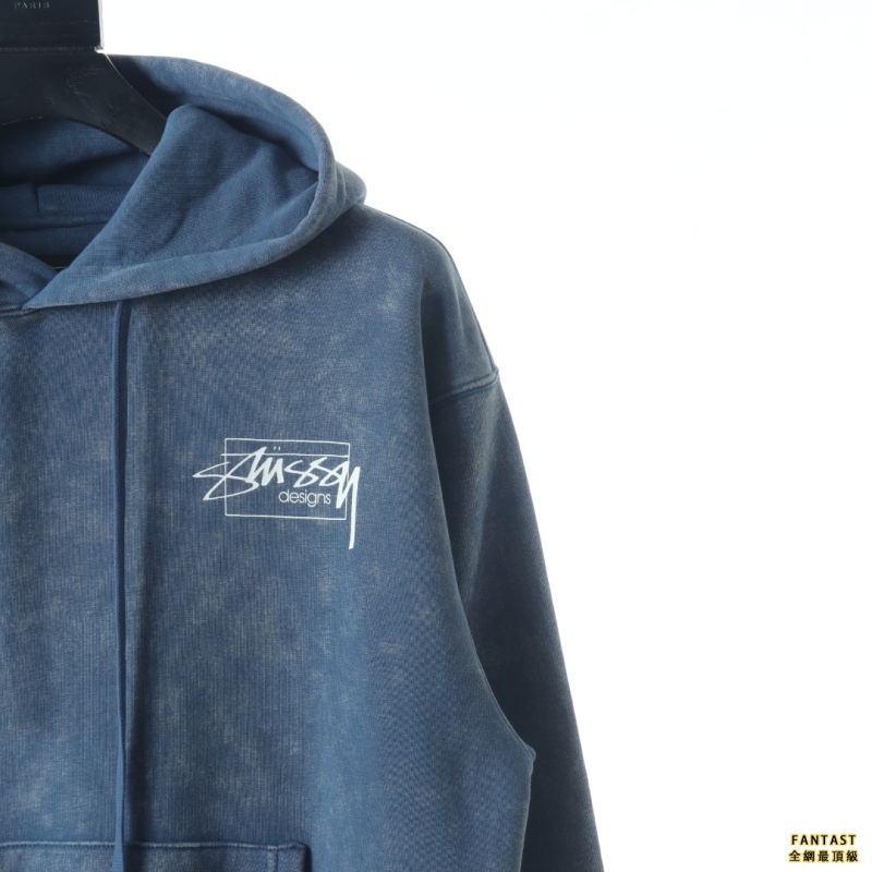 Stussy/斯圖西 22FW重水洗做舊帶帽衛衣