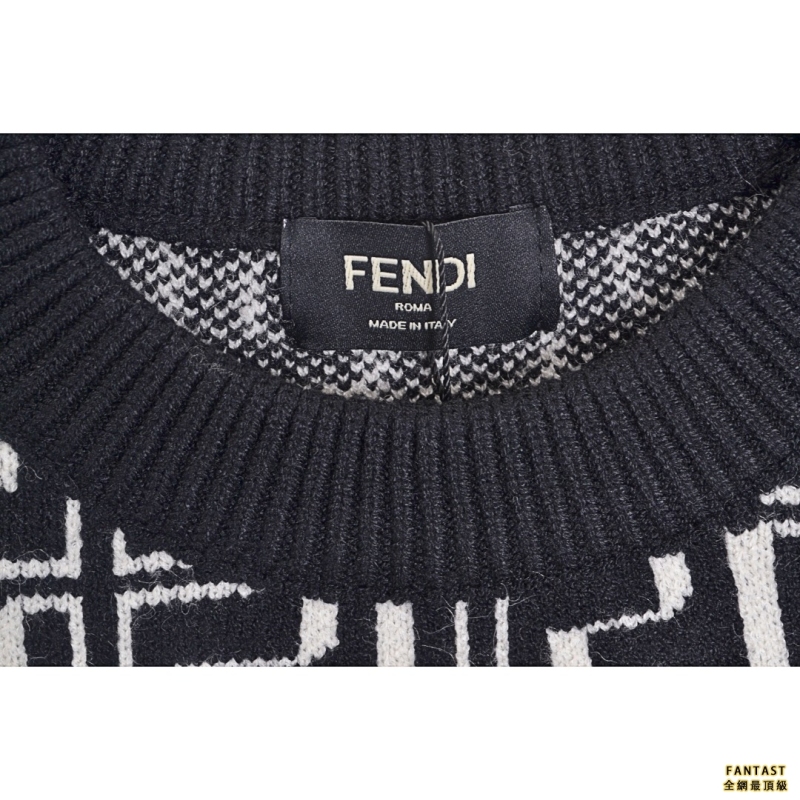 Fendi/芬迪 22fw 提花滿幅logo毛衣