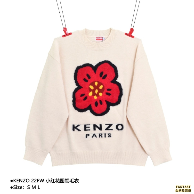 KENZO 22FW 小紅花圓領毛衣