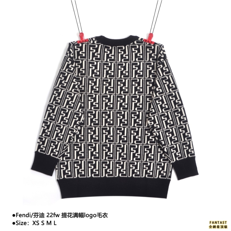 Fendi/芬迪 22fw 提花滿幅logo毛衣