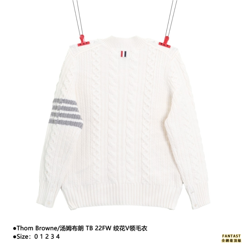 Thom Browne/湯姆布朗 TB 22FW絞花V領毛衣