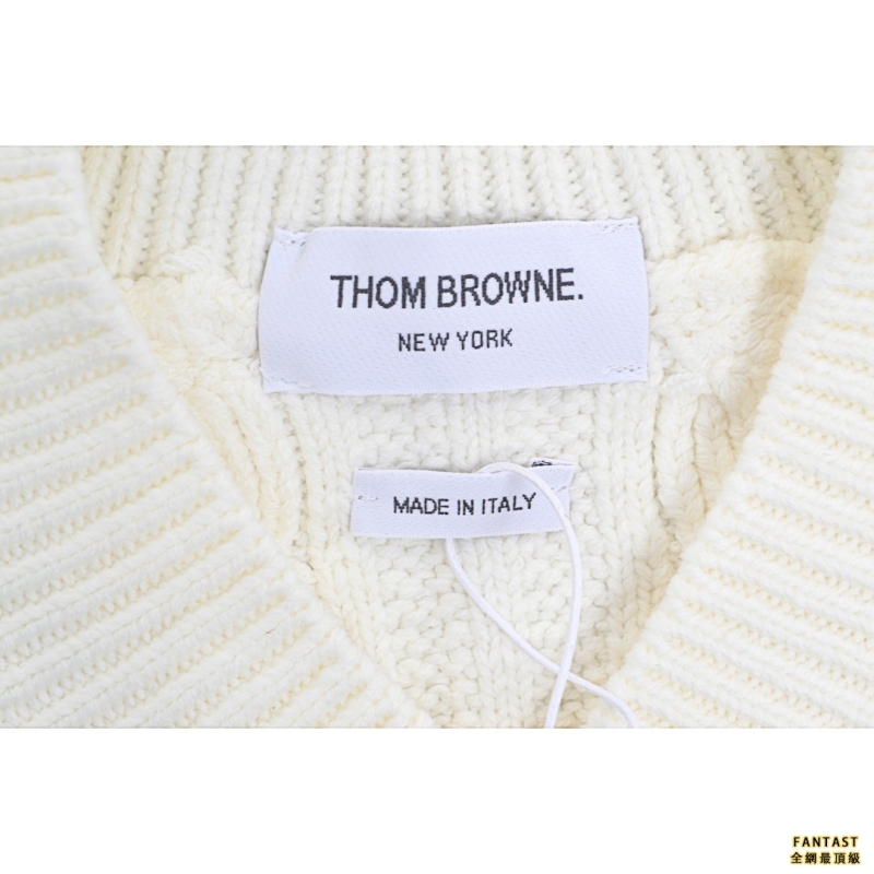 Thom Browne/湯姆布朗 TB 22FW絞花V領毛衣