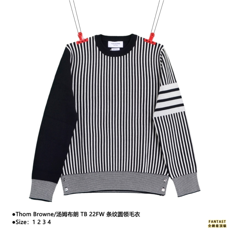 Thom Browne/汤姆布朗 TB 22FW 条纹圆领毛衣