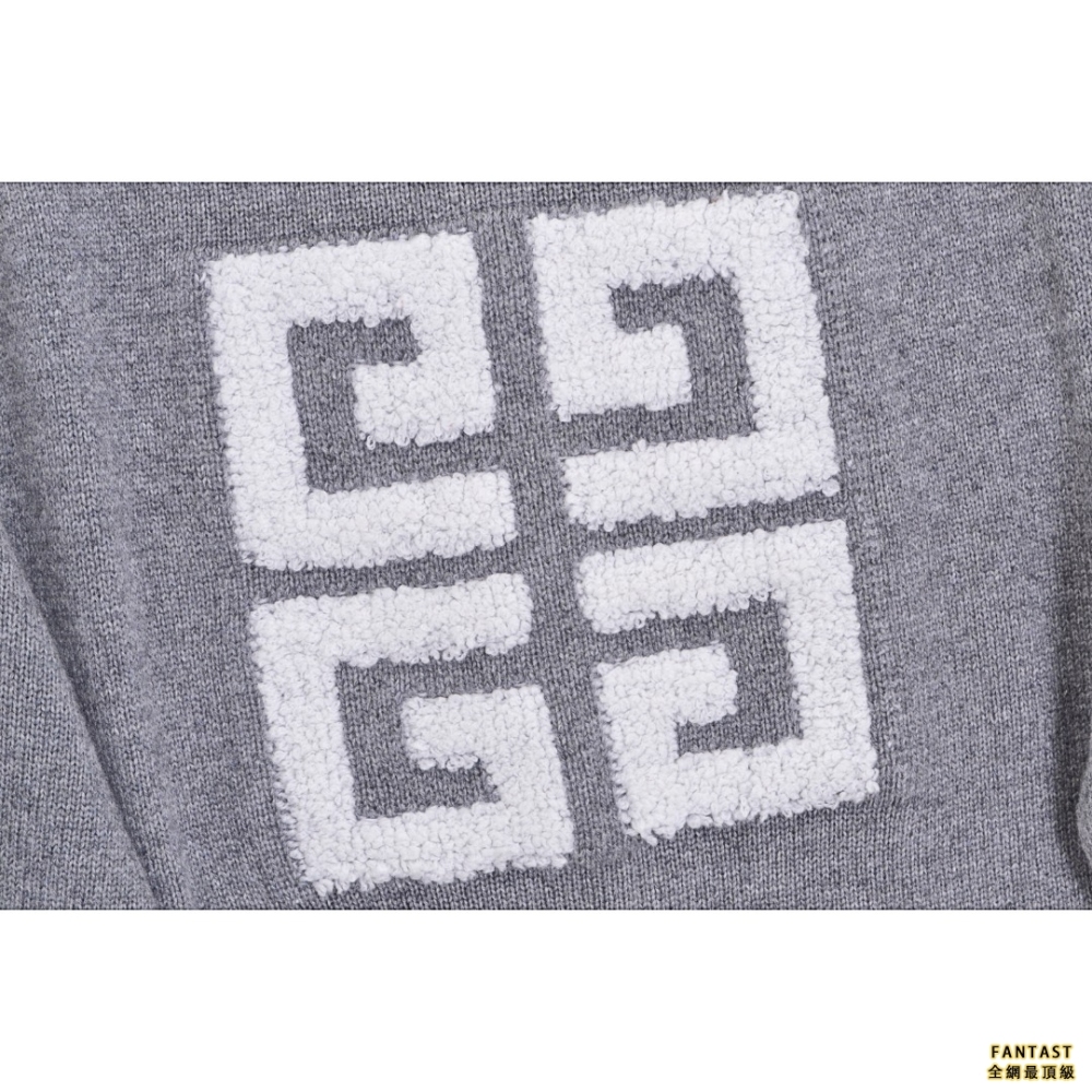 Givenchy/紀梵希 22FW 胸前大LOGO毛巾繡圓領毛衣