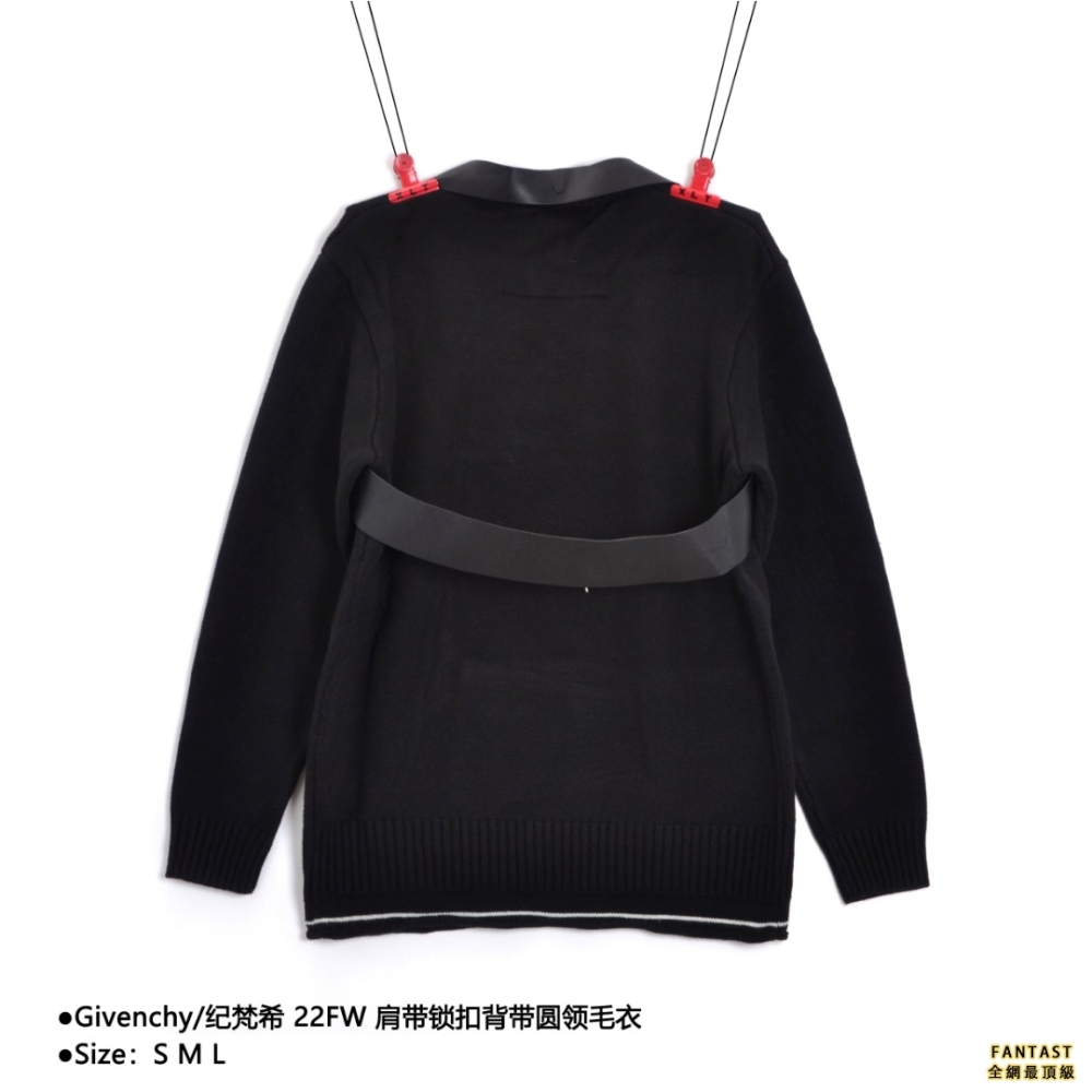 Givenchy/紀梵希 22FW肩帶鎖扣背帶圓領毛衣