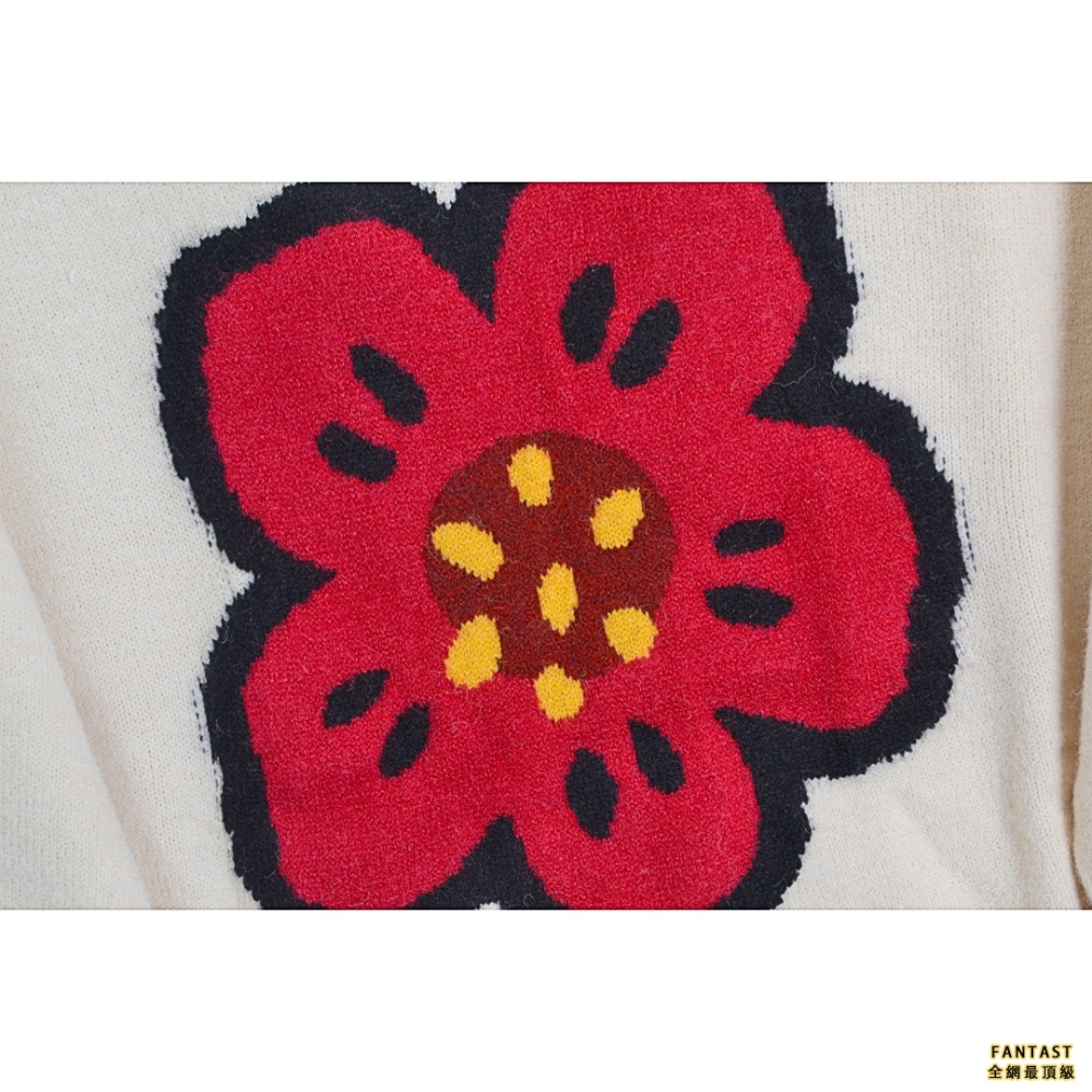 KENZO 22FW 小紅花圓領毛衣
