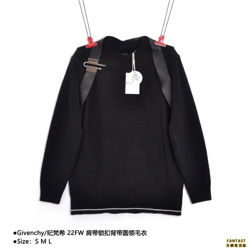 Givenchy/紀梵希 22FW肩帶鎖扣背帶圓領毛衣