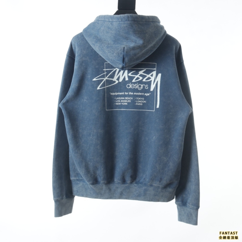 Stussy/斯圖西 22FW重水洗做舊帶帽衛衣