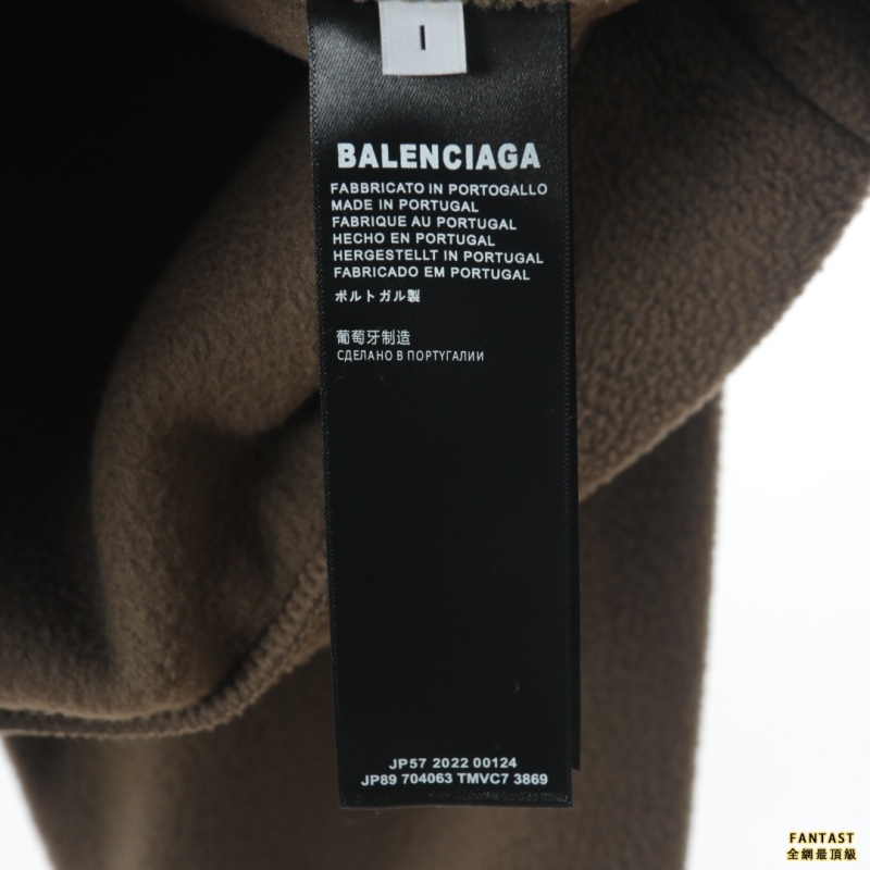 Balenciaga巴黎世家BLCG 22FW 搖粒絨字母刺繡圓領衛衣
