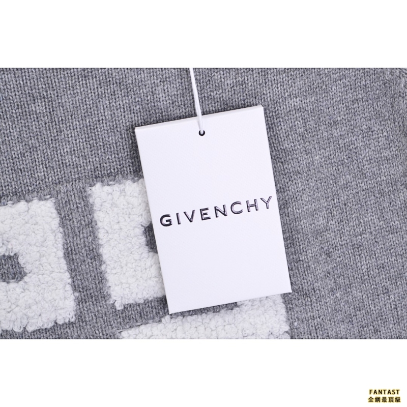 Givenchy/紀梵希 22FW 胸前大LOGO毛巾繡圓領毛衣