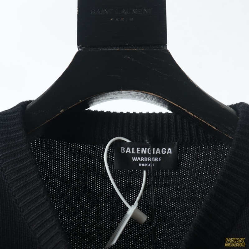 Balenciaga/巴黎世家 皇冠麥穗刺繡圓領毛衣