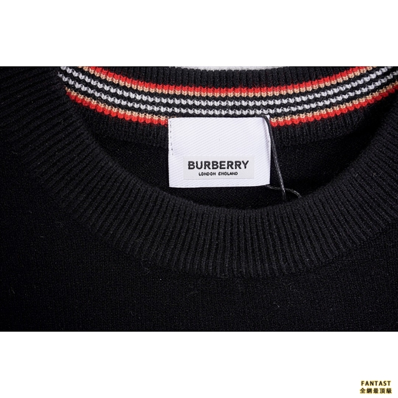 BURBERRY/巴寶莉 22FW 手臂補丁格紋圓領衛衣毛衣