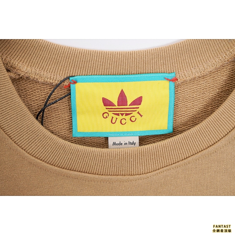 Gucci X Adidas 22Fw 聯名款三葉草刺繡圓領衛衣