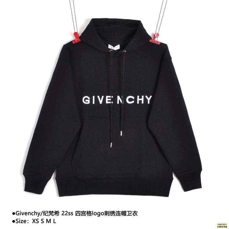 Givenchy/紀梵希 22ss 四宮格logo刺繡連帽衛衣