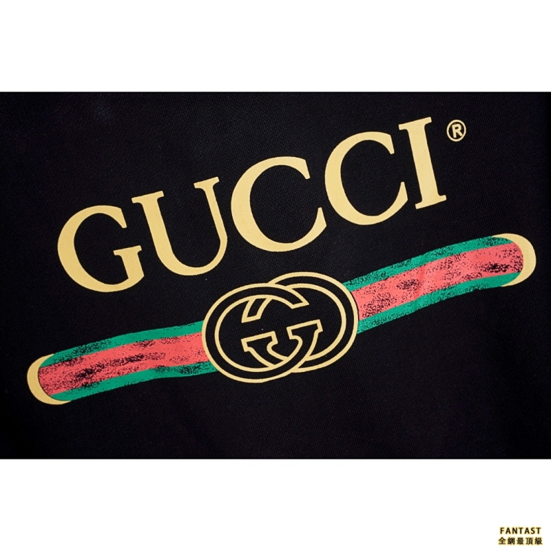 Gucci/古馳 經典款標識印花連帽衛衣