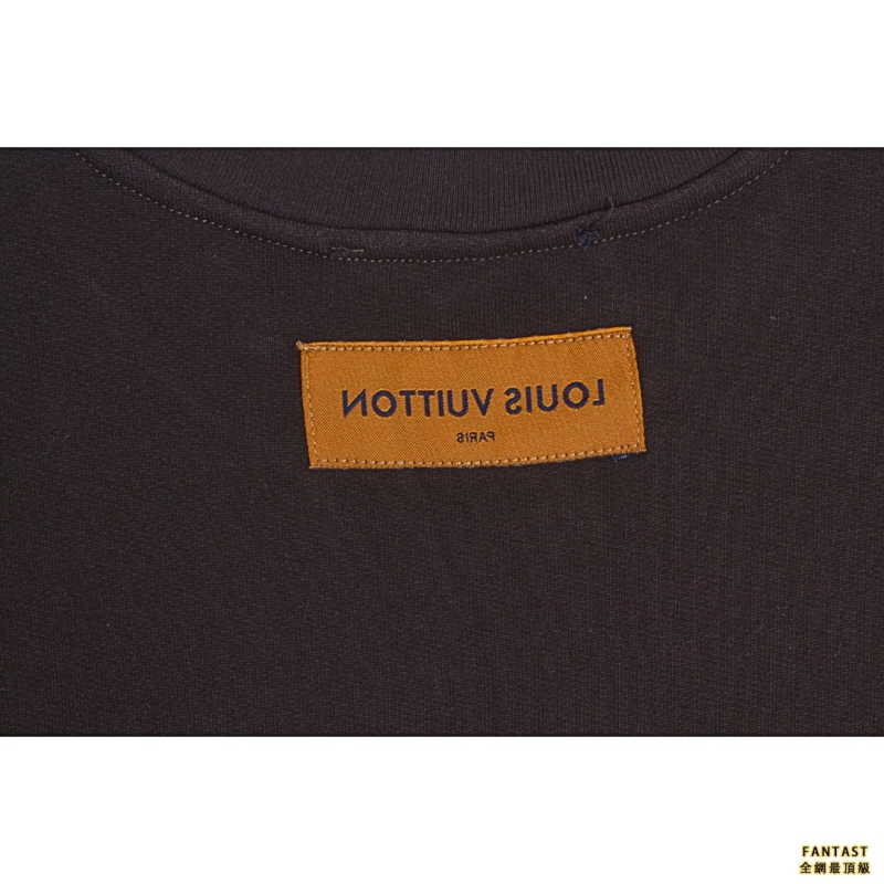 Louis Vuitton/路易威登 LV 21FW 深棕弧形刺繡圓領衛衣
