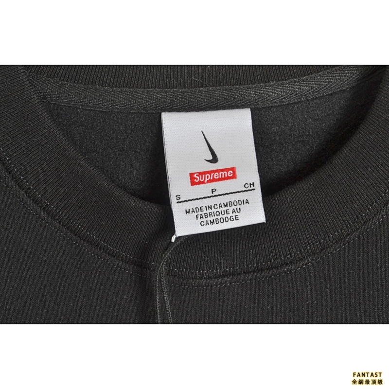 Supreme 22SS Nike Arc Crewneck 聯名款貼布繡加絨圓領套頭衛衣