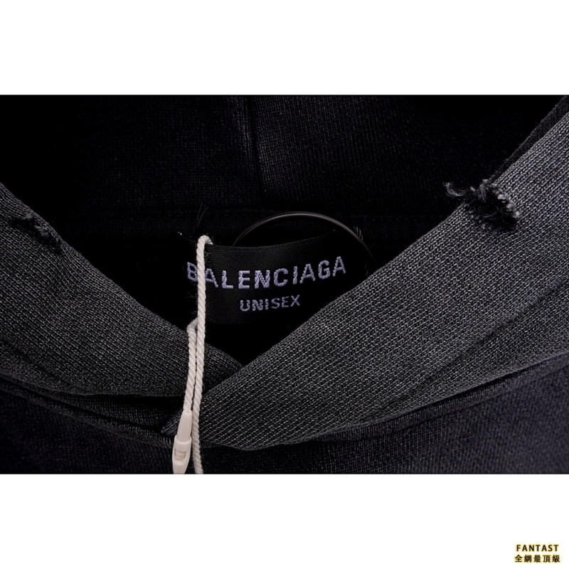Balenciaga/巴黎世家  水洗做破蘋果字母刺繡連帽衛衣
