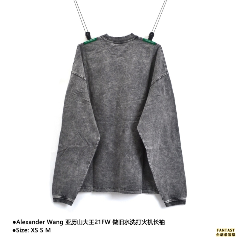 Alexander Wang 亞歷山大王21FW 做舊水洗打火機長袖 