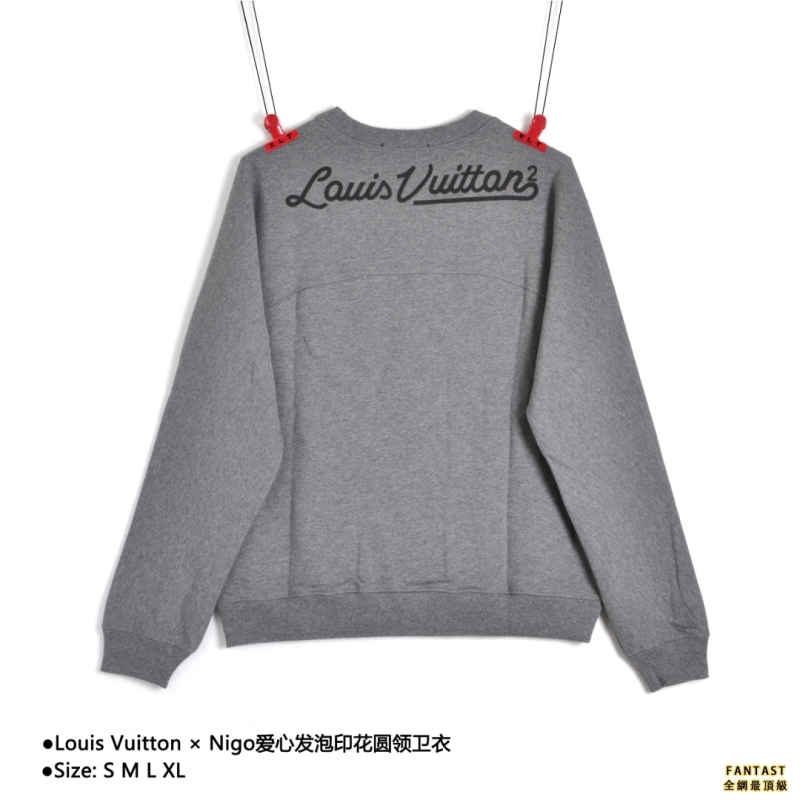 Louis Vuitton× Nigo 2022ss聯名款2.0版愛心發泡印花圓領衛衣