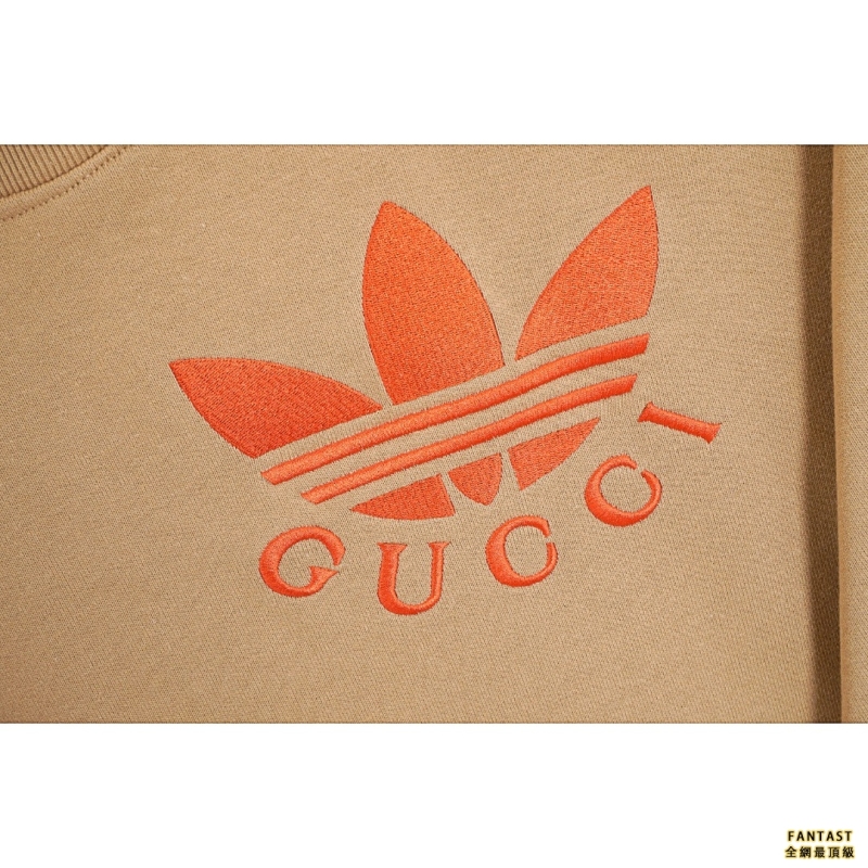 Gucci X Adidas 22Fw 聯名款三葉草刺繡圓領衛衣