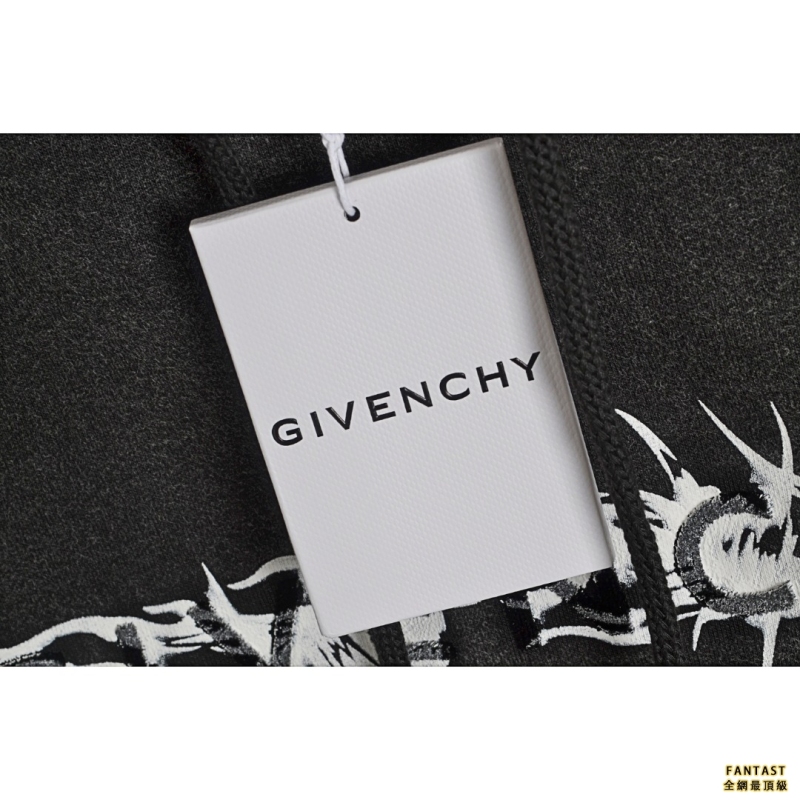 Givenchy/紀梵希 22FW 牙刷繡荊棘連帽衛衣
