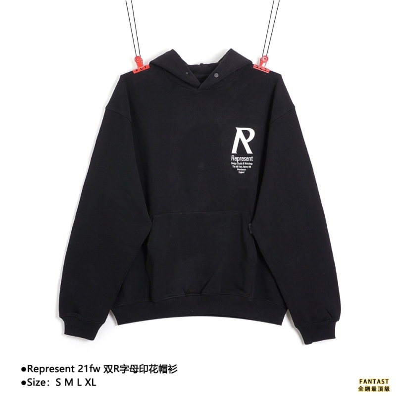 Represent 21fw 雙R字母印花帽衫