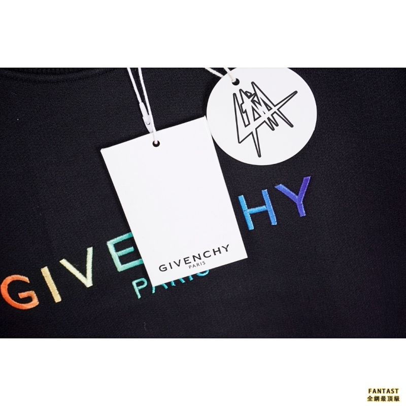 Givenchy/紀梵希  22FW 彩色刺繡字母徽標圓領套頭衛衣  
