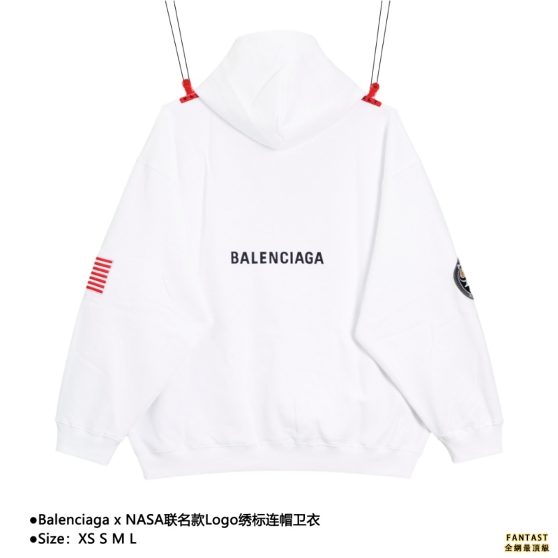 Balenciaga x NASA聯名款Logo繡標連帽衛衣