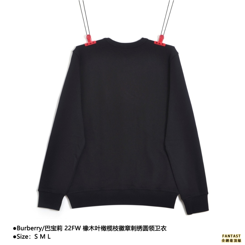 Burberry/巴寶莉 22FW 橡木葉橄欖枝徽章刺繡圓領衛衣