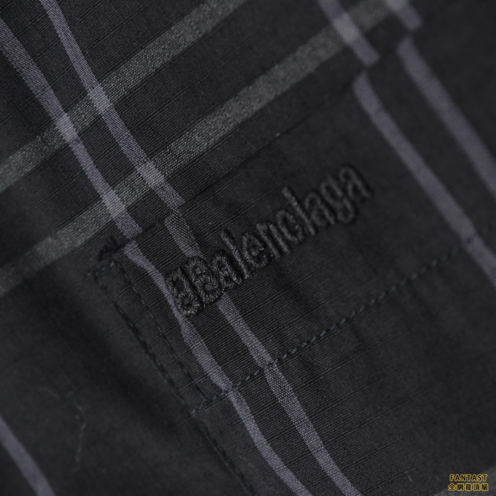 Balenciaga巴黎世家 22Fw BB格紋棉服外套