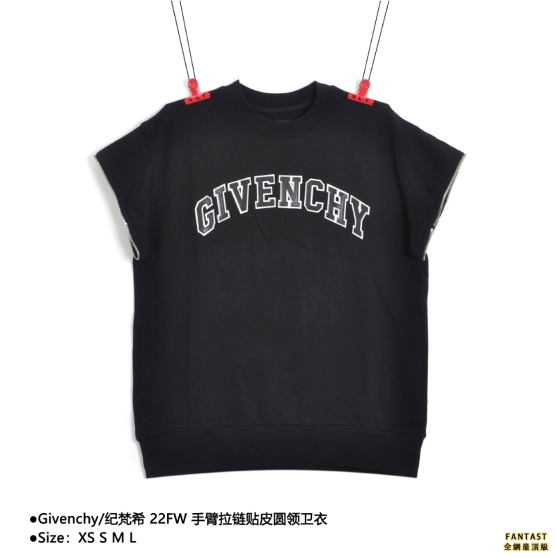 Givenchy/紀梵希 22FW 手臂拉鍊貼皮圓領衛衣