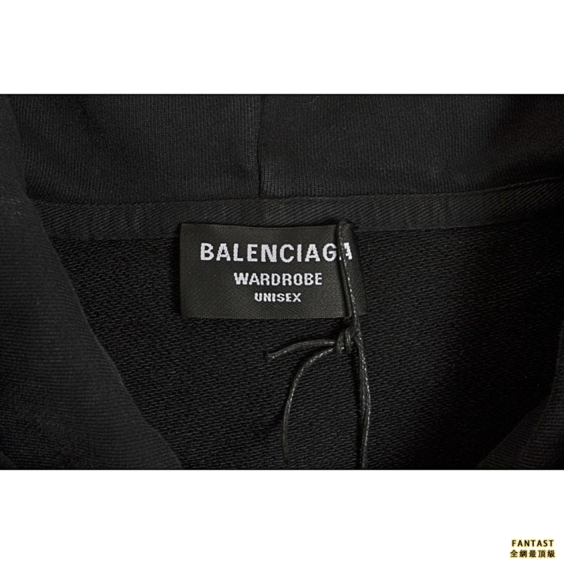 Balenciaga/巴黎世家22Fw 3XL刺繡水洗連帽衛衣