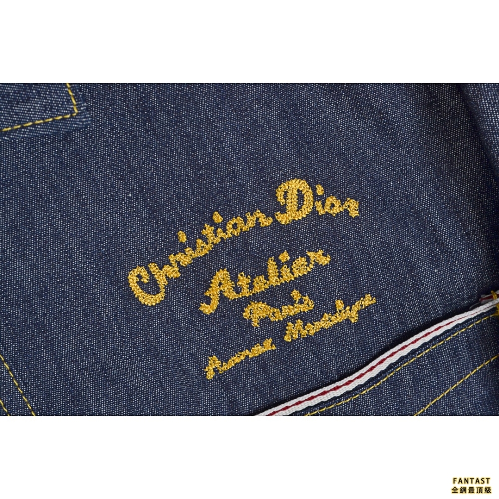 Dior/迪奧 22ss 經典Atelier系列 簽名logo刺繡牛仔襯衫