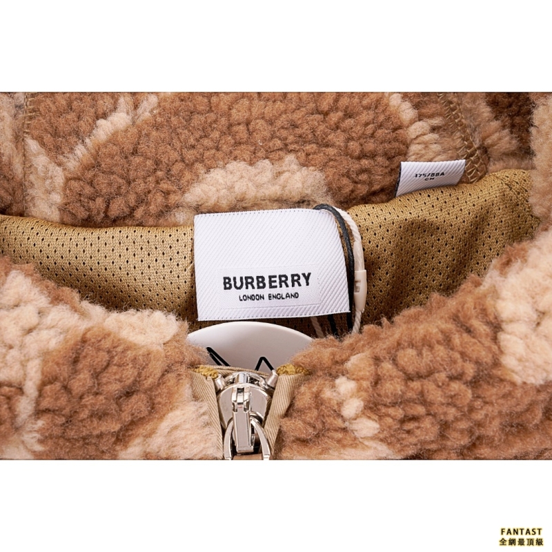 Burberry/巴寶莉 22FW BT印花泰迪連帽羊羔毛外套