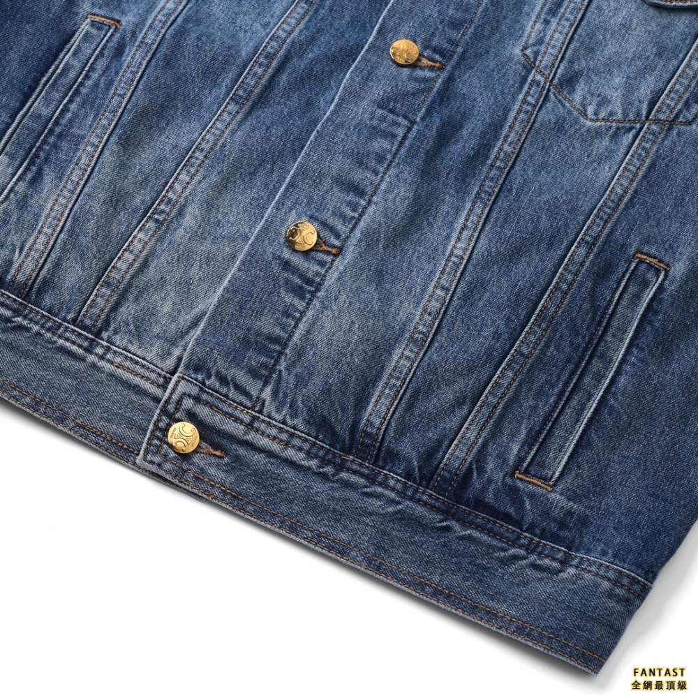 【上新】 celin 22ss 水洗黃領牛仔夾克