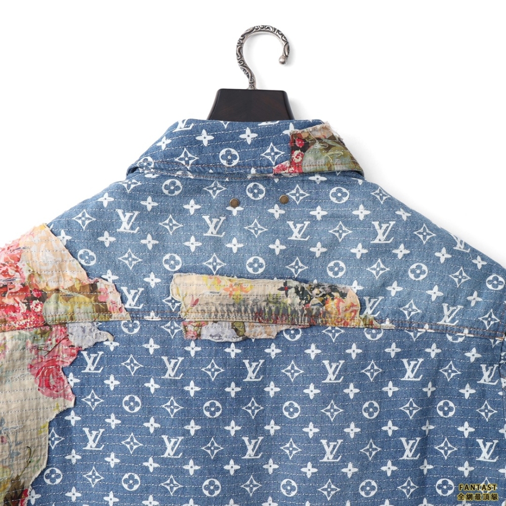 1v 2022 復古花卉牛仔棉服.