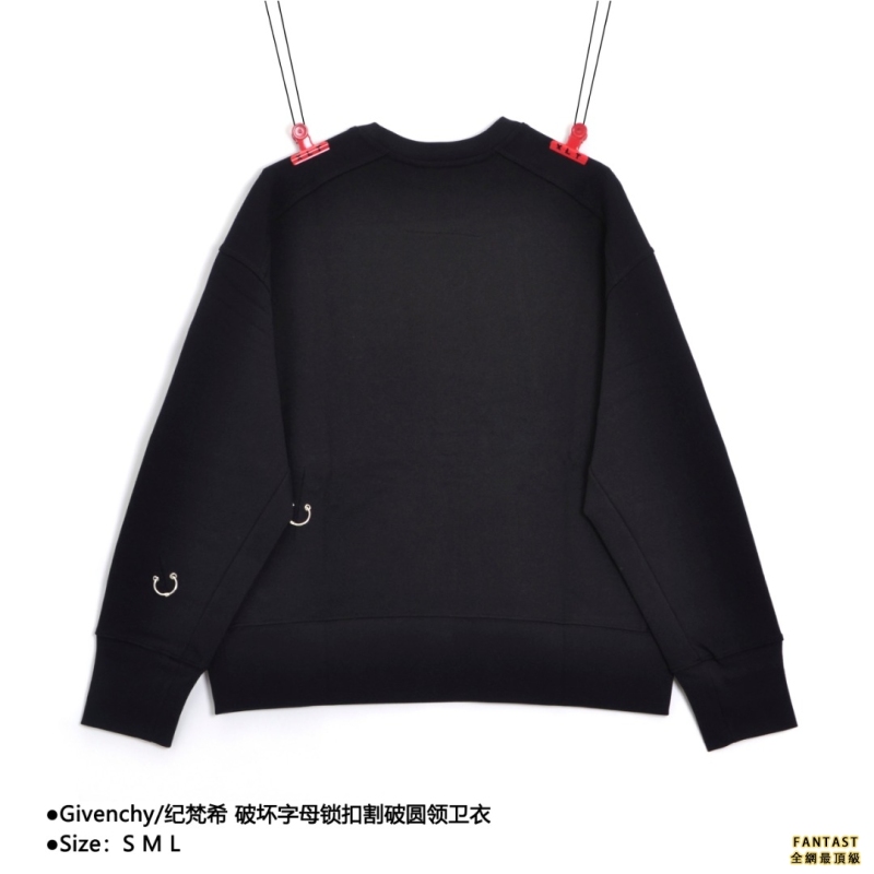 Givenchy/紀梵希 破壞字母鎖扣割破圓領衛衣