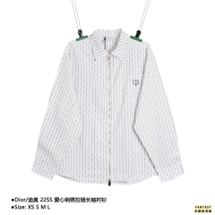Dior/迪奧 22SS 愛心刺繡拉鍊長袖襯衫