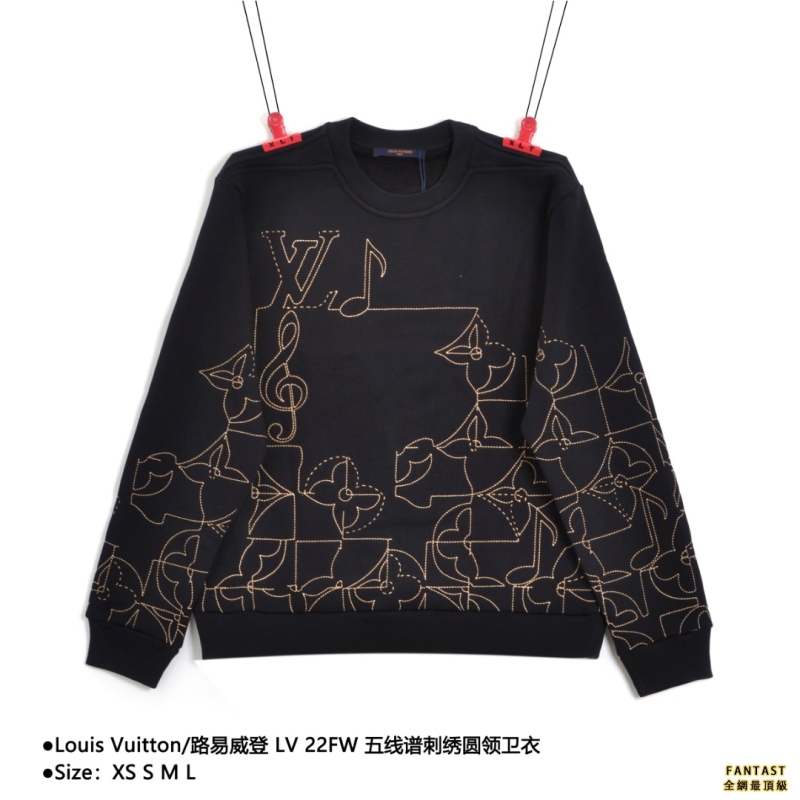 Louis Vuitton/路易威登 LV 22FW 五線譜刺繡圓領衛衣