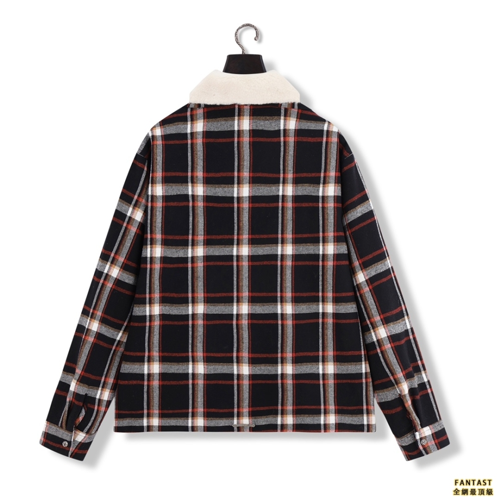 新品 Chrome Heart3 羊羔毛格紋夾克