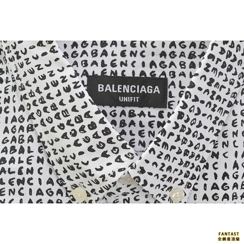 BALENCIAGA/巴黎世家 21SS 斜紋彈幕滿印長袖襯衫